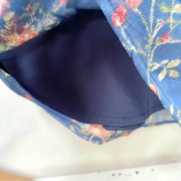 Prairie boho vibe floral flowy blouse w cold shoulder shabby chic feminine feel - Picture 4 of 15